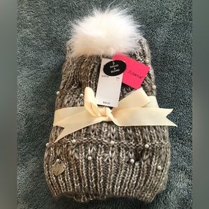 NWT, Betsey Johnson Snood (looped scarf) and Beanie set.